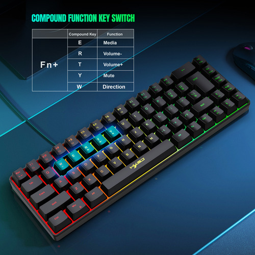 Keyboard Streamer Game/office Gaming K68 Rgb, Mas Para Mini