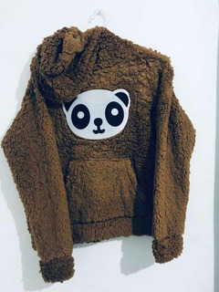 blusa de frio panda com touca