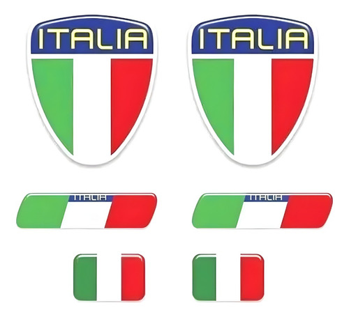 Par Emblema Bandeira Italia - Fiat 500 Uno Palio Linea Punto