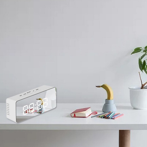 Reloj Despertador Alarma Con Termometro Espejo Eléctrico Led