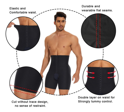 Faja Bóxer De Control De Abdomen Tiro Alto Para Hombre