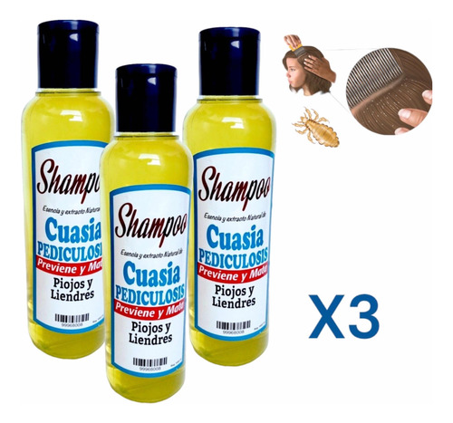 Pack De 3 Cuasi A Perdiculosis Shampoo 500ml