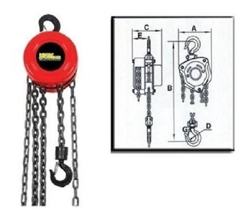 Winch Garrucha Polipasto Manual De 1 Tonelada Cod1092