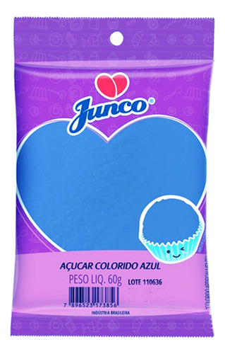 Açúcar Colorido Azul Confeitos Para Doce Junco Pacote 60g F