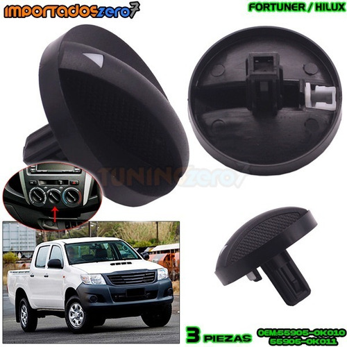 3 Piezas Perilla Aire Acondicionado Toyota Hilux Fortuner Ac