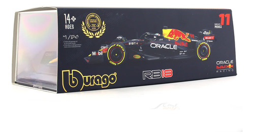 Burago Auto Red Bull F1 Rb18 #11 Sergio Pérez 1:24 (2022) Negro (Usado)