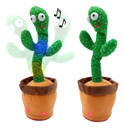 Juguete Cactus Bailarín Peluche Musical Imita Voz Recargable