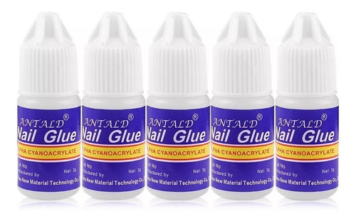 5 Pegamentos Gotero Nail Glue Típ, Gel, Uña, Polimero