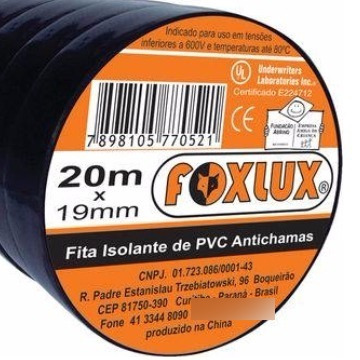 20 Fita Isolante Fox Lux 20mx19mm - Fox Lux  22964 - Ueha