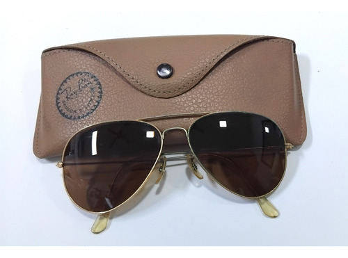 Anteojos De Sol Ray Ban Bausch & Lomb Aviador Marron Usados Ocean Marrón Dorado Dorado (Usado)