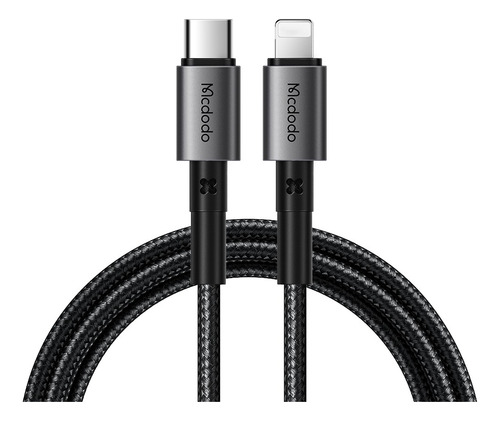 Cable Para Iphone Usbc A Lightning Mcdodo Alta Calidad Nylon Negro