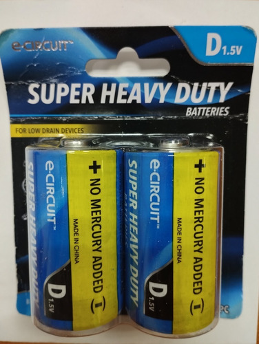 Baterías Super Heavy Duty D1.5v (2pc)