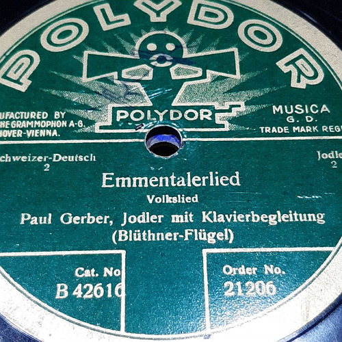 Pasta Paul Gerber Jodler Mit Klavierbegleitung Polydor C469