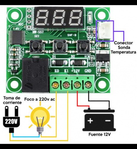 Termostato W1209 Listo Para Usar En Incubadoras,!oferta!
