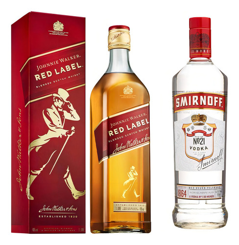 Kit Whisky Red Label 1l + Vodka Smirnoff 998ml