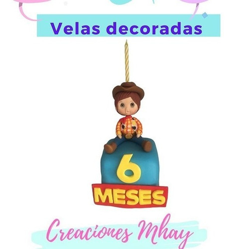 Velas Decoradas  Y  Personalizadas,  Topper Para Tortas