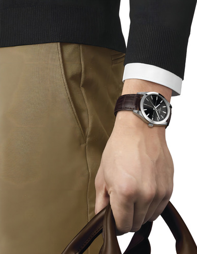Reloj Tissot T127.410.16.051.01 para caballero, cuarzo y zafiro, correa de color marrón, color de fondo, color Pra