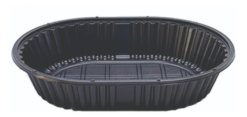 Bandeja Plástica Negra Descartable Ovalada 105 Micro X1200