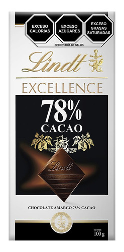 Barra De Chocolate Con Leche 78% Cacao Excellence Lindt 100g
