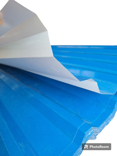 Lamina De Acero Prepintada Azul/blanco Techo Canal Ancho 6m