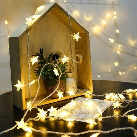 Imagen 3 de 8 de Tira Led Bolita Estrella Guirnalda Blanca Calida 5 Mts 220v
