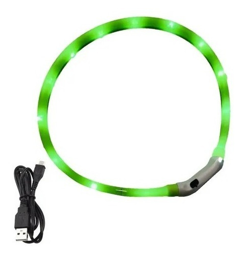 Collar Luz Led Para Perros Gatos Mascotas Recargable Usb X S