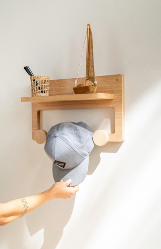 Imagen 5 de 10 de Perchero De Pared Con Estante Escandinavo Nordico Diseño