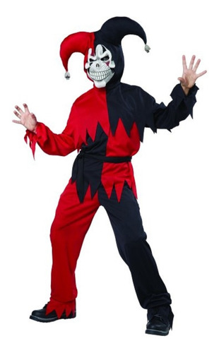Evil Jester Disfraz Talla Large 8/10 Niño