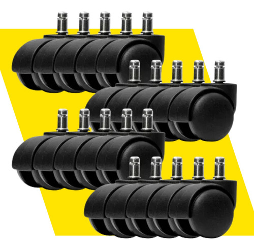20 Roda Rodinha Rodízio Para Cadeira De Escritório Giratória