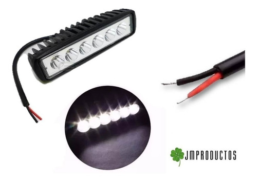 Neblinero De 6 Led 18w Potencia Alargado Hjg X2 Unidades