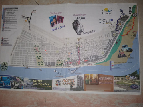 Folleto Publicidad San Clemente  Mapa +hoteles Antiguo