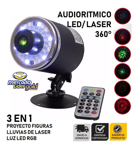 Proyector Laser Led Luces Sicodelicas 360grados Audiorítmico