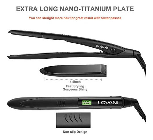 Plancha De Pelo De Titanio Con Doble Voltaje Y Apagado Autom