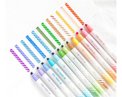 Destacador Magico Doble Punta Cambia Color Set 12
