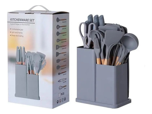 Set De 19 Utensilios De Cocina Premium Cucharones Cuchillos