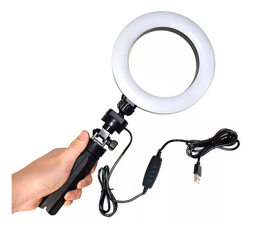 Imagen 6 de 10 de Aro De Luz Led Profesional Usb Selfie Con Trípode Fotografia