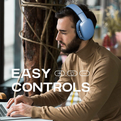 Auriculares Inalámbricos Ijoy Ultra Con Micrófono, Auriculares Bluetooth Inalámbricos Recargables Para Colocar Sobre Las Orejas Con 10 Horas De Reproducción, Ranura Sd, Cable De Respaldo, Auriculares