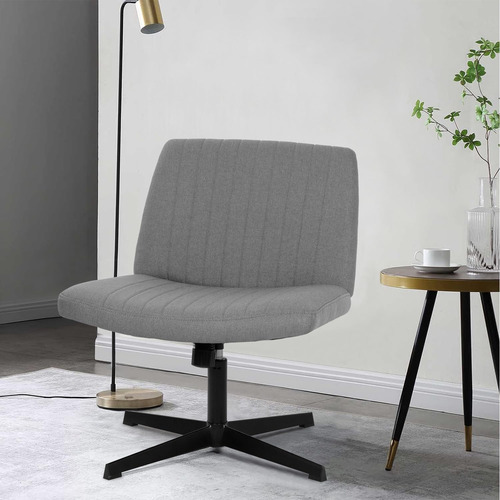 Silla De Escritorio Giratoria Ajustable Muy Cómoda De Tela Gris Claro Tela