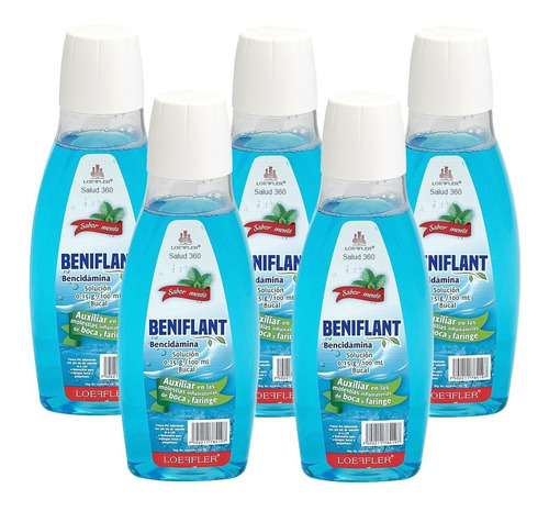 Bencidamina Beniflant Enjuague Bucal 360ml Loeffler 5 Piezas