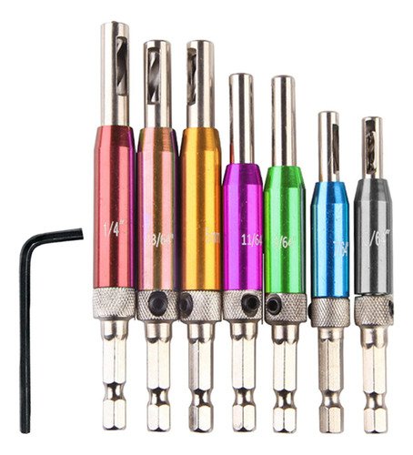 J Juego De 7 Brocas Autocentrantes Con 1 Llave Vistoso