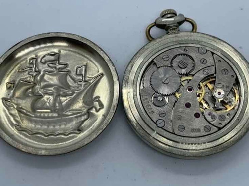 Reloj De Bolsillo De Cuerda Molnija Ruso Sovietico