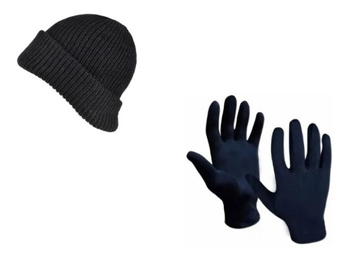 Combo Invierno Adulto!! Gorro Lana + Guantes Térmicos (negro