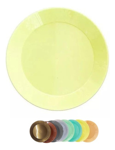 Platos Pastel X 10 Colores Descartable Plastico Duro Color Amarillo Pastel