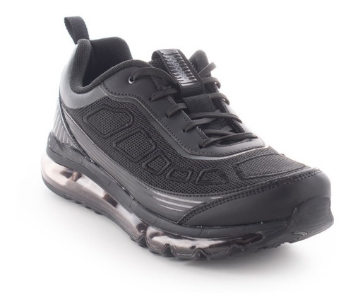 Imagen 2 de 6 de Tenis Karosso Grabado Suela De Aire Negro 7551 Hombre
