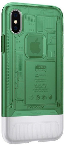 Imagem 1 de 2 de Capa De Celular Spigen iPhone X Classic C1 Sage - 057cs23196