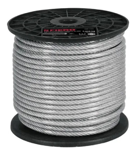 75m Cable Acero Recubierto Flexible 7x19 Hilos 1/4'' (6mm)