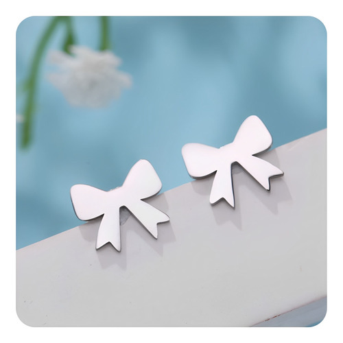 Aretes Mujer Lazo Regalo Joya Plata 950