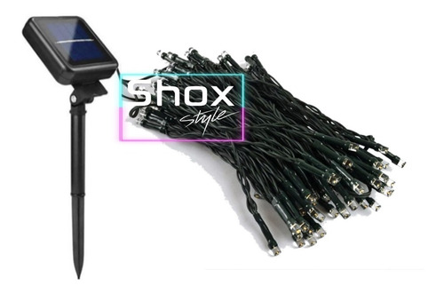 Imagen 5 de 10 de Guirnalda Solar Luces Led Exterior 10 Metros Lineal Shox