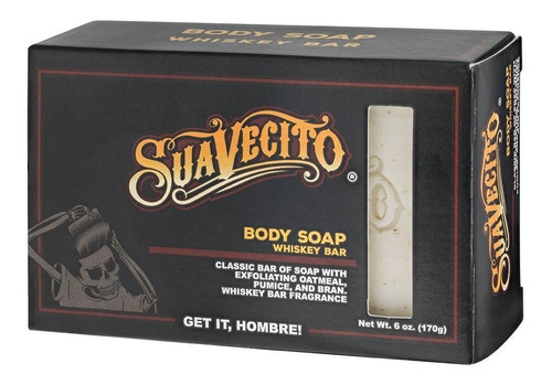 Suavecito Pomade ® 3 Jabon Exfoliante Corporal Aroma Whisky