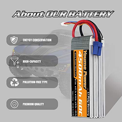 Youme 6s Bateria Lipo, 22.2v 4500mah Bateria Lipo 60c Con